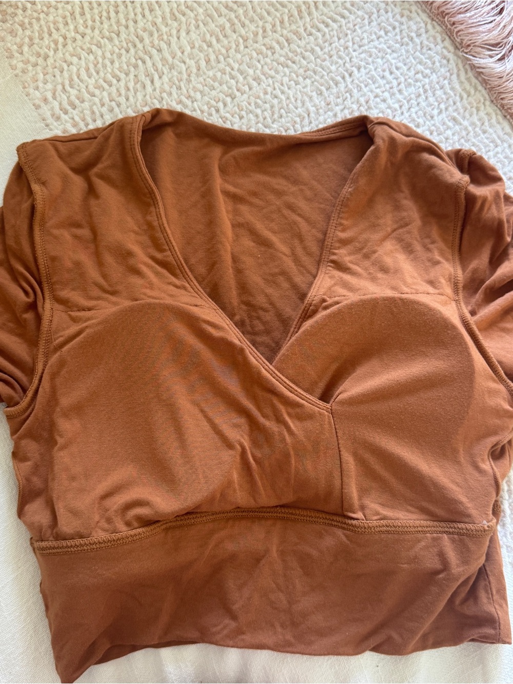 Klassy Network Camel Wrap Long Sleeve Crop Brami Top in Small - Picture 4 of 5